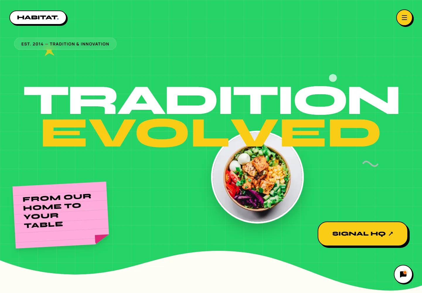 Habitat The Eatery — desktop introduction