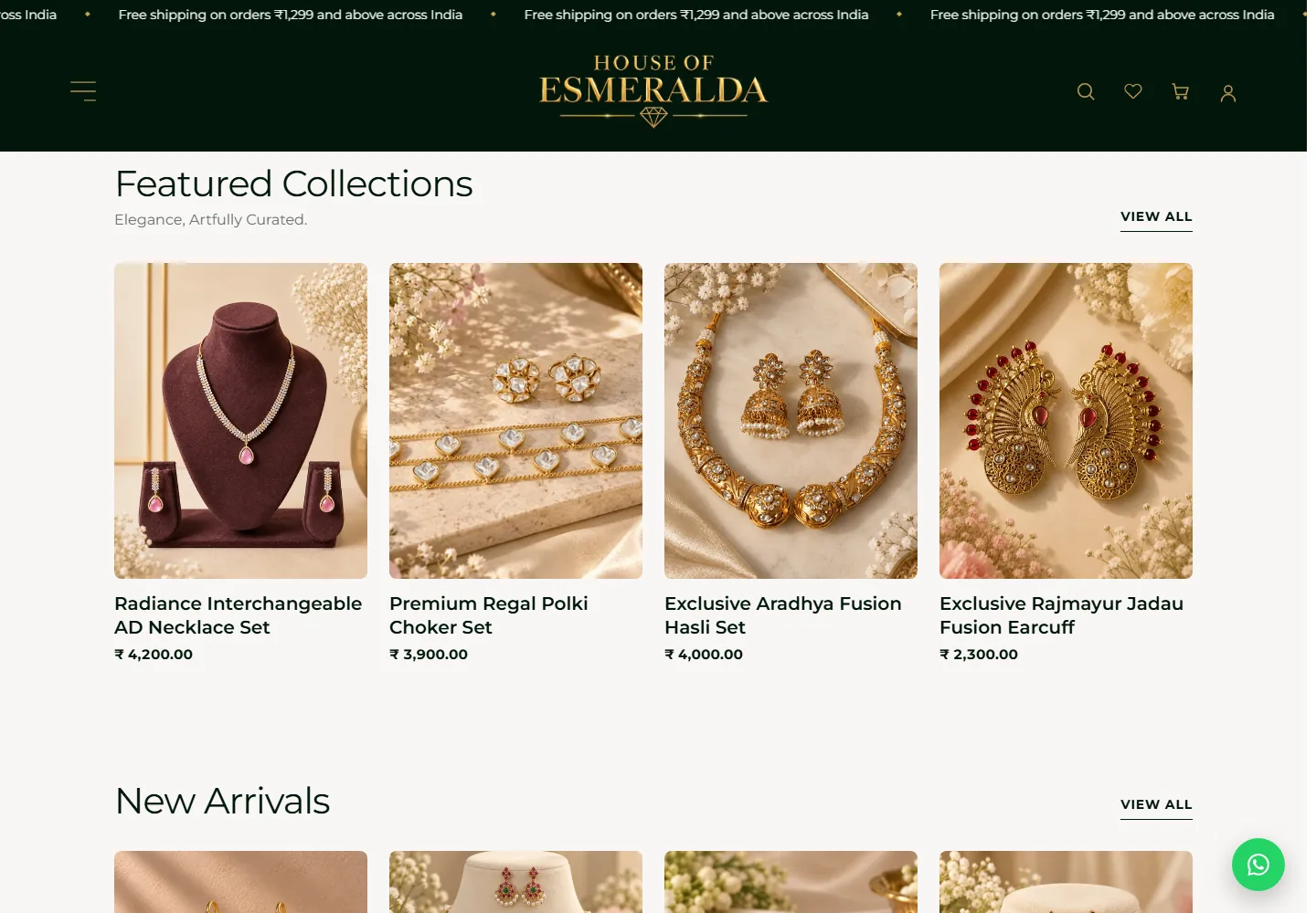 House of Esmeralda — Jewellery collections and product browsing