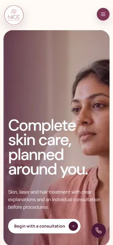 NICE Complete Skincare Solutions — mobile introduction